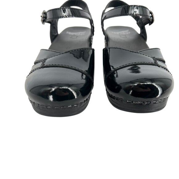Dansko Maeve Patent Leather Closed Toe Black Sandals Womens Size 37 US 7 - Picture 5 of 13
